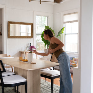 Washable rugs for easy hosting & clean up
