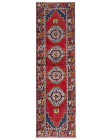 Vintage Turkish Runner Rug Melaeva